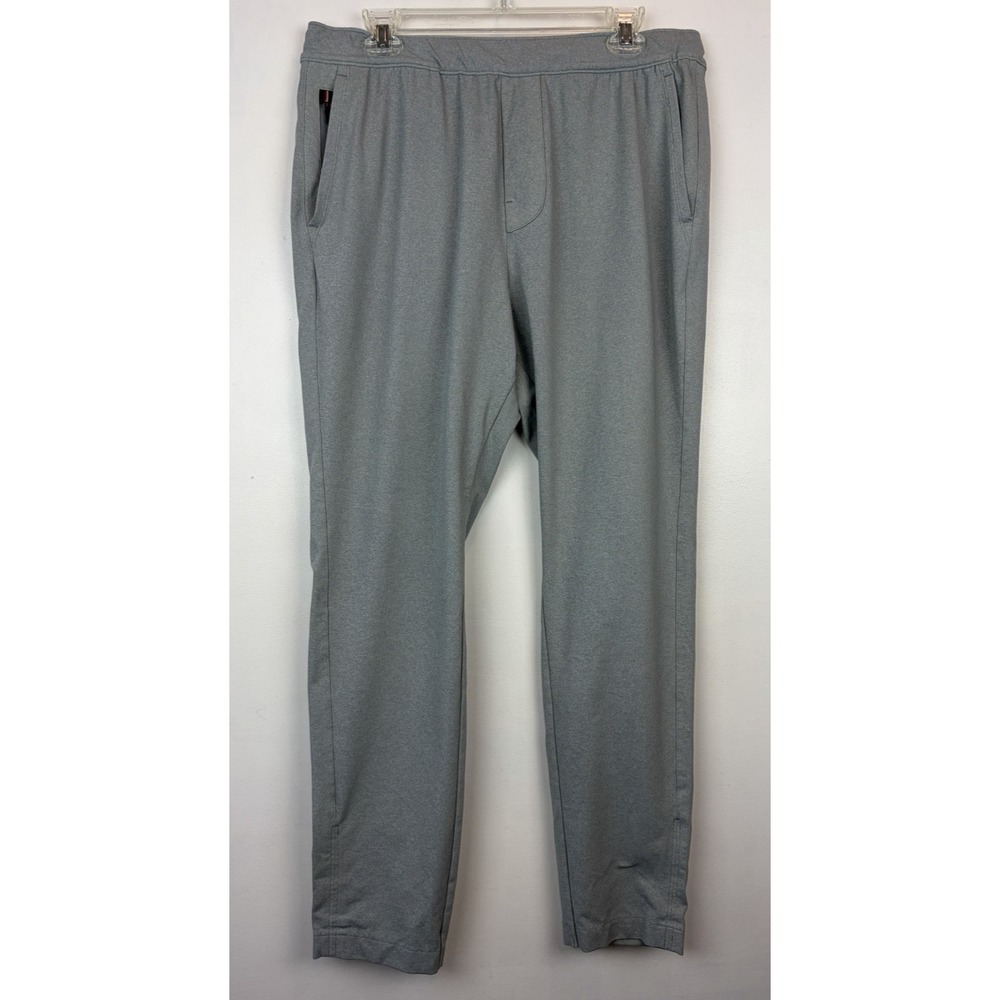 4 Fourlaps Re Up Running Joggers Sweatpants Mens Large Gray Stretch Zip Pocket